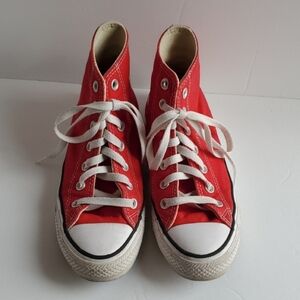Converse High Top Sneakers Red Womens 6.5 Kids 4.5